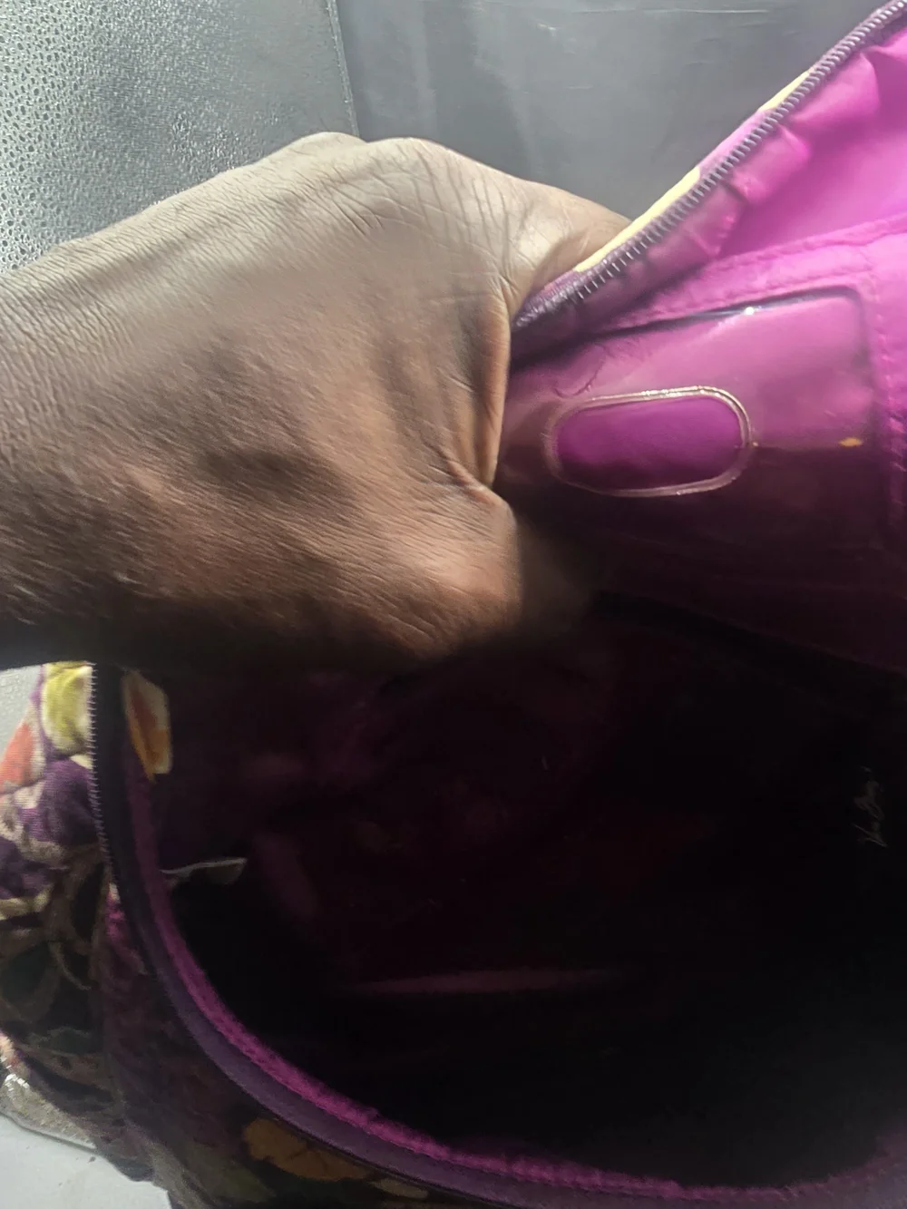 Vera Bradley Purple Quilted Floral Backpack